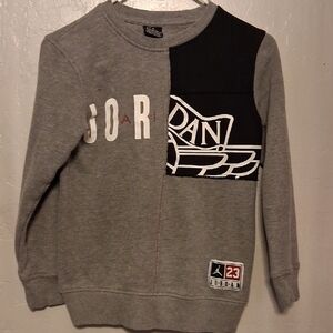 Jordan Kids Gray and Black Logo Sweatshirt